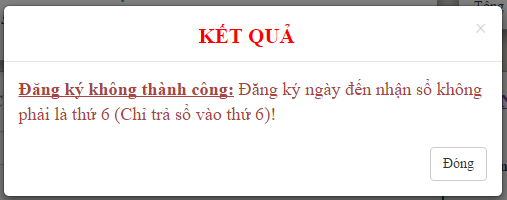 Ngày nhận sổ không phải là thứ 6